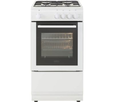 BELLING FS50GSO WT 50 cm Gas Cooker - White & Black BELLING FS50GSO WT 50 cm Gas Cooker - White & Black